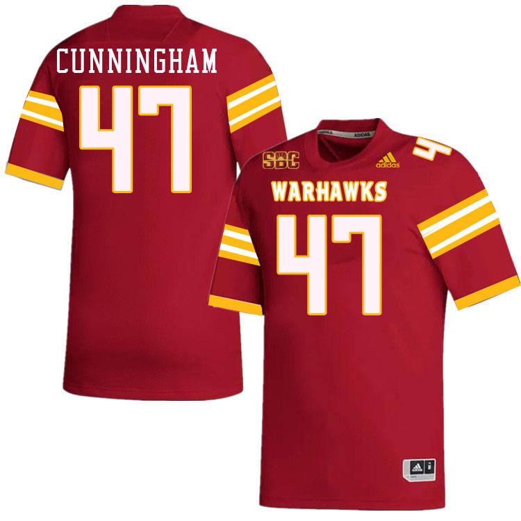 #47 Cayden Cunningham Louisiana-Monroe Warhawks College Football Jerseys Stitched-Red